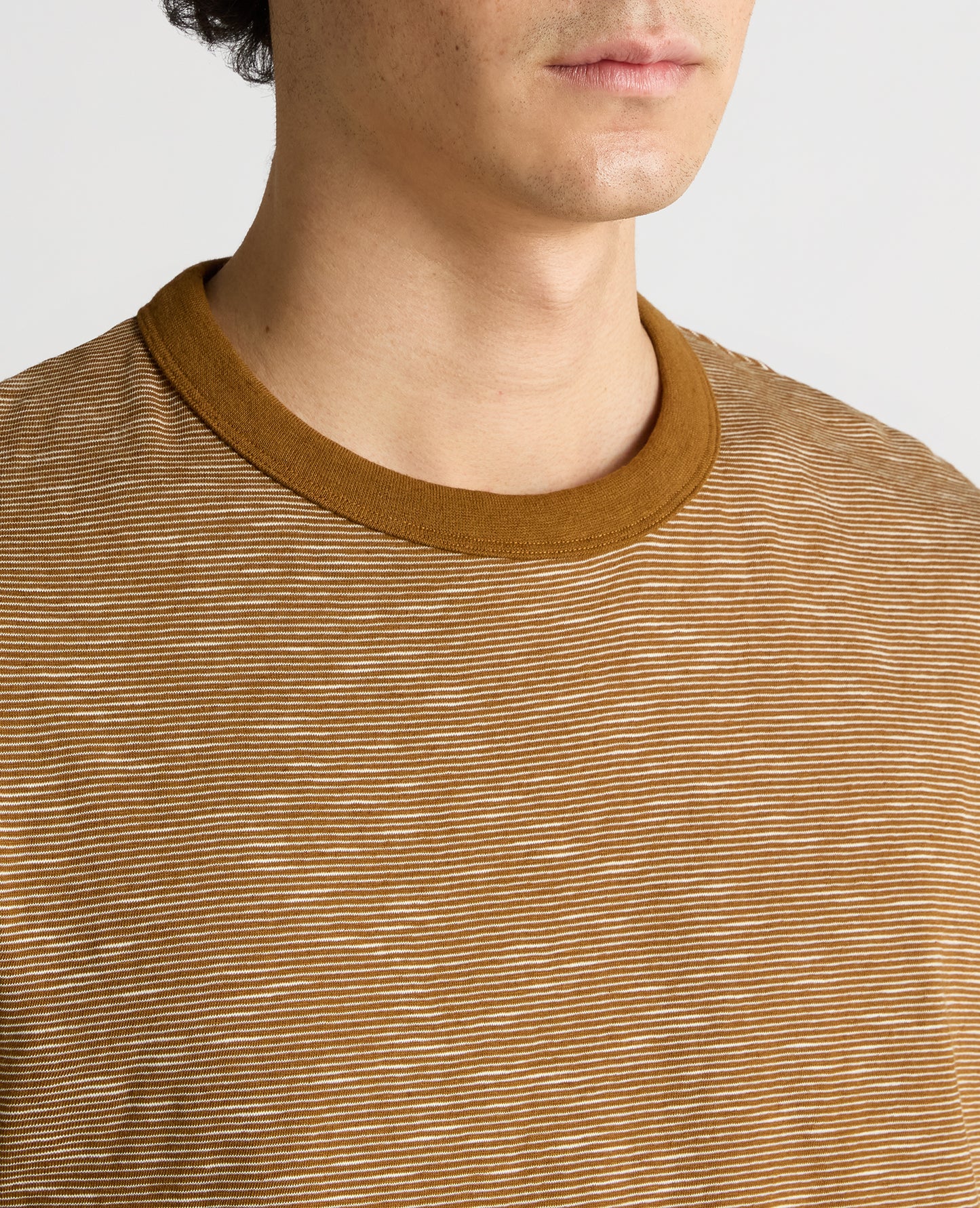 Tapered Fit Cotton-Linen T-Shirt