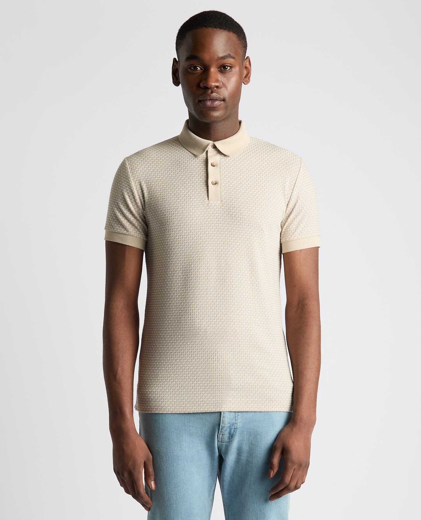 Tapered Fit Cotton-Blend Polo Shirt