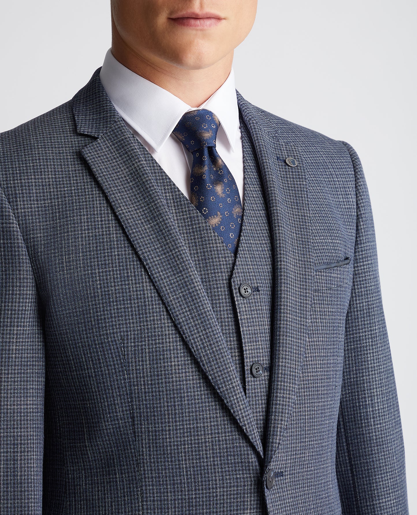 Slim Fit Checked Stretch Suit