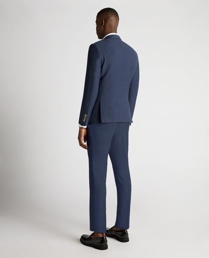 Slim fit Linen-Blend Double Breasted Suit