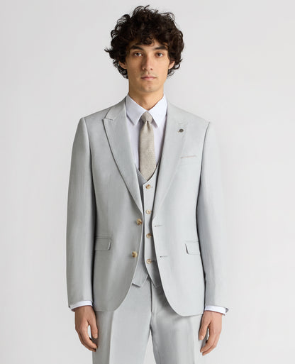 Slim Fit Linen-Blend Suit Jacket