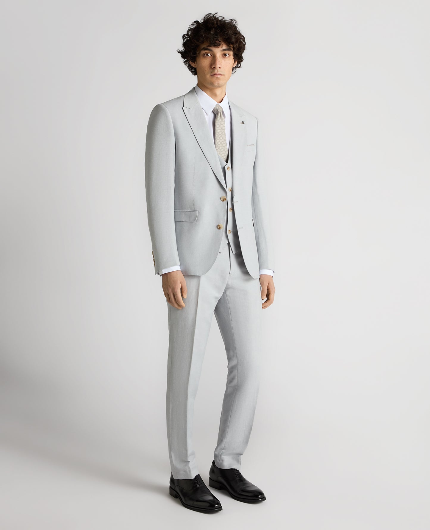 Slim Fit Linen-Blend Suit Jacket