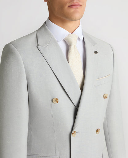 Slim fit Linen-Blend Double Breasted Suit