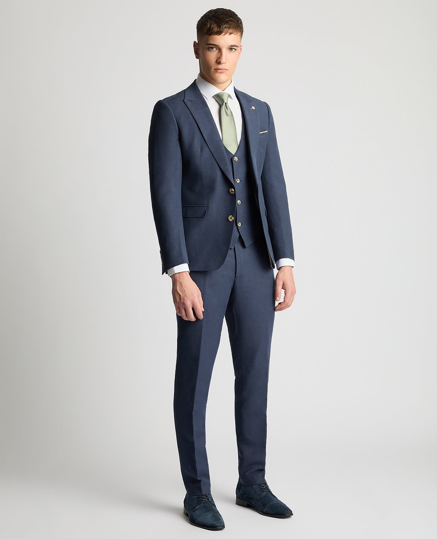 Slim Fit Linen-Blend Suit Jacket