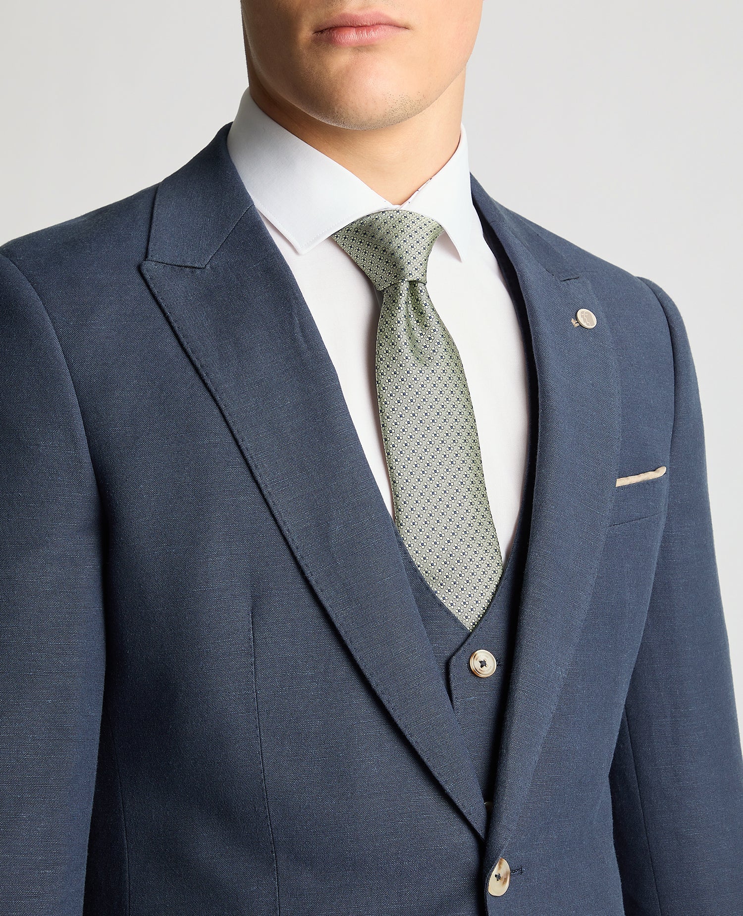 Slim Fit Linen-Blend Suit Jacket