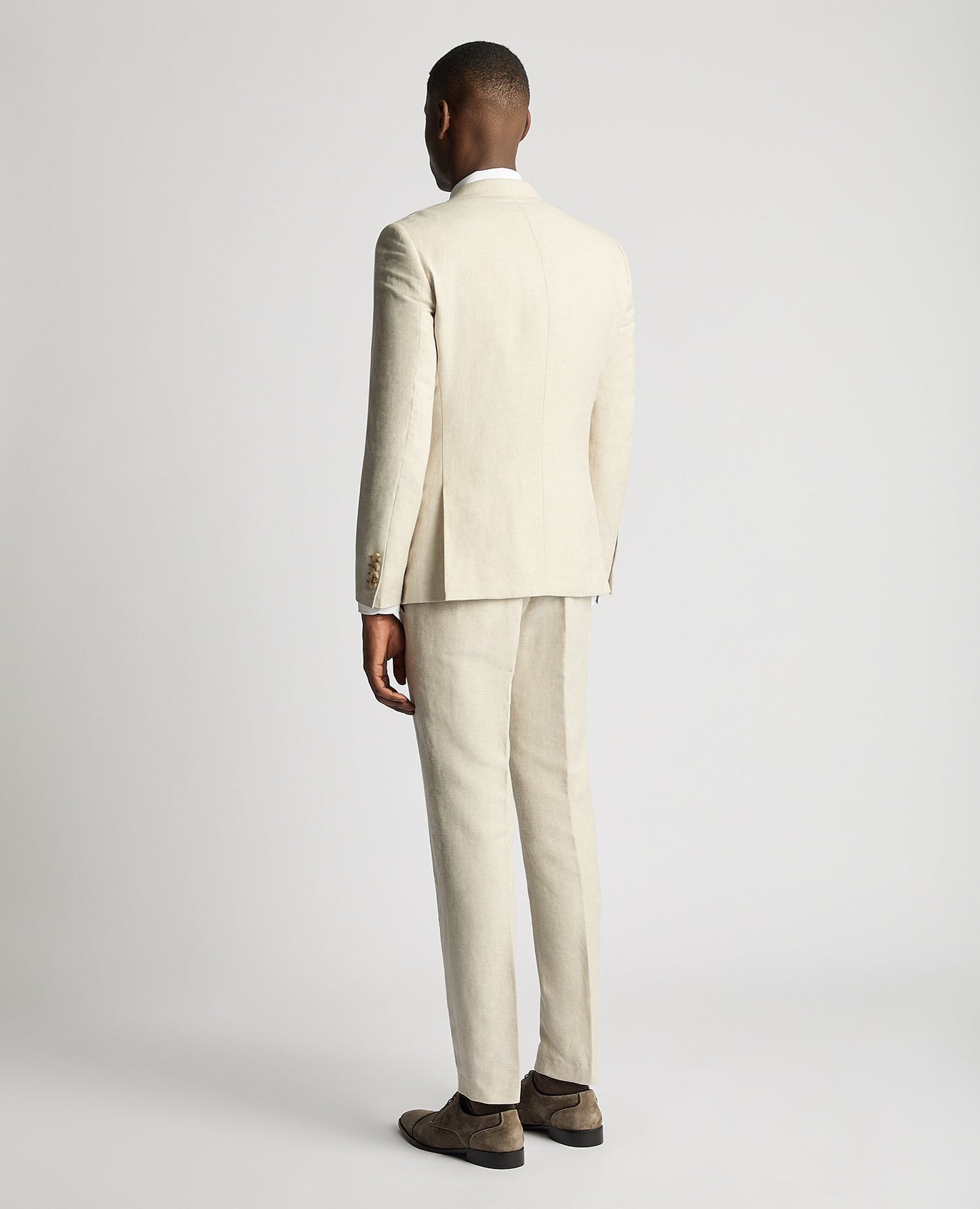 Slim Fit Linen-Blend Suit Jacket