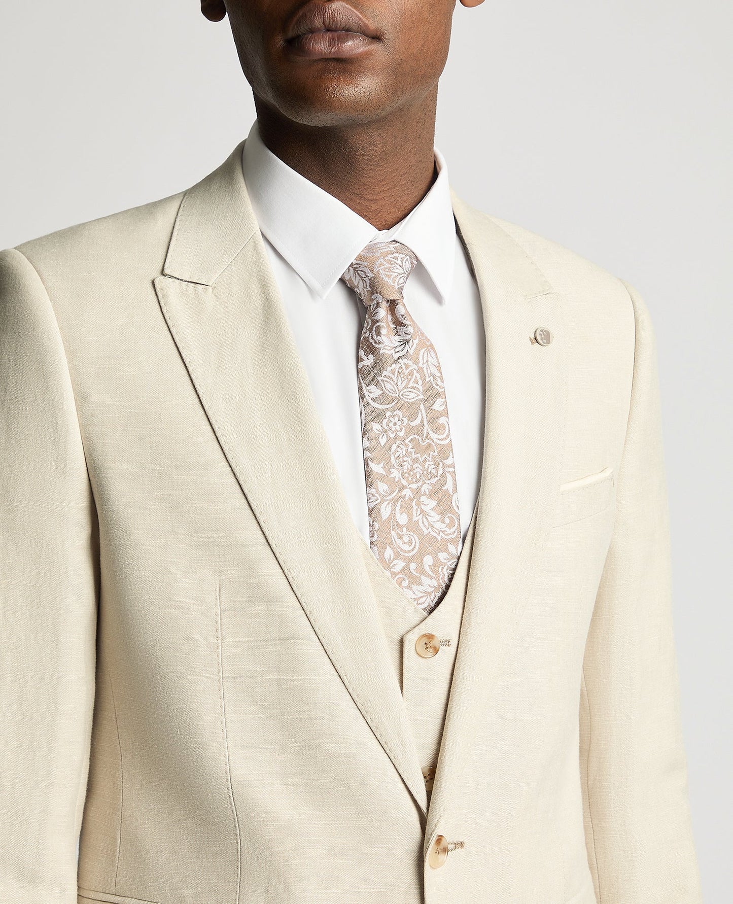 Slim Fit Linen-Blend Suit Jacket