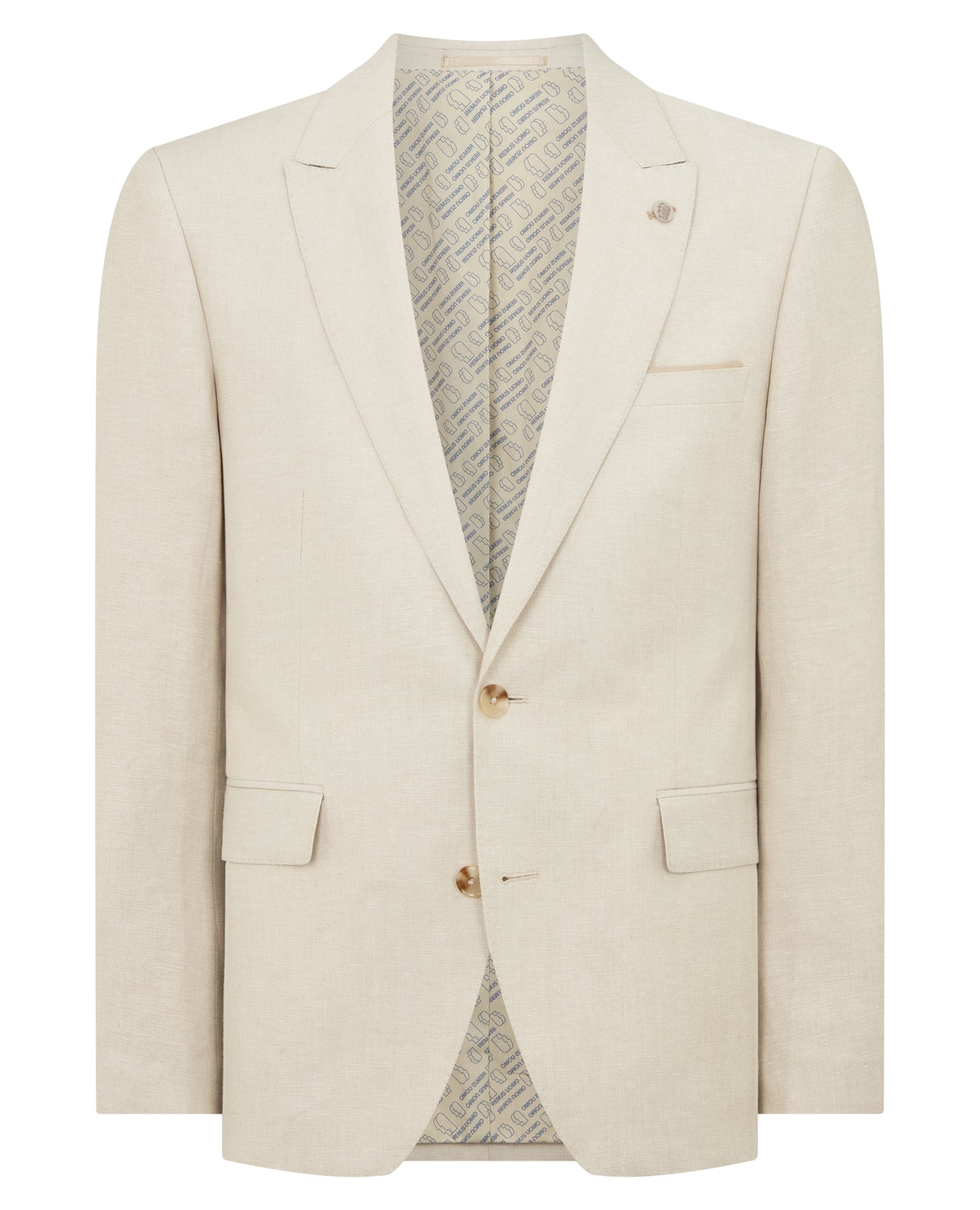 Tapered Fit Linen-Blend Suit Jacket