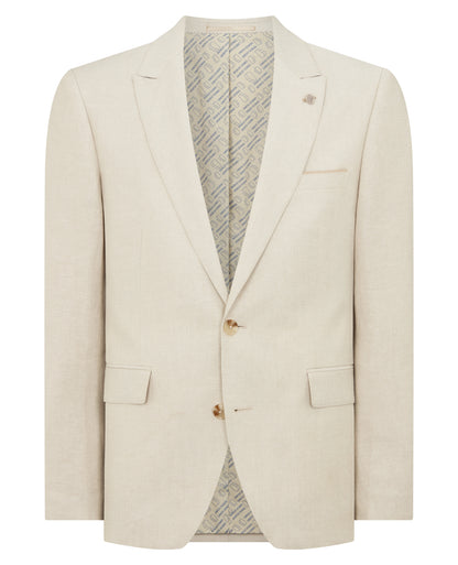 Tapered Fit Linen-Blend Suit Jacket