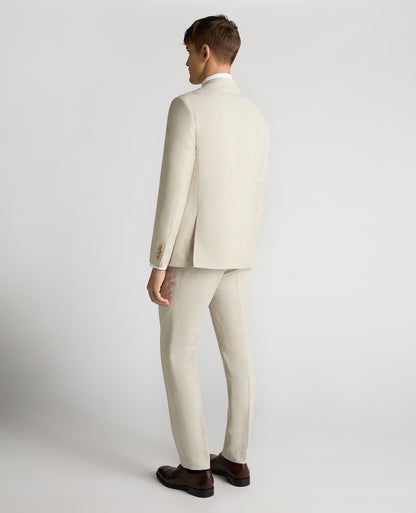 Tapered Fit Linen-Blend Suit Jacket