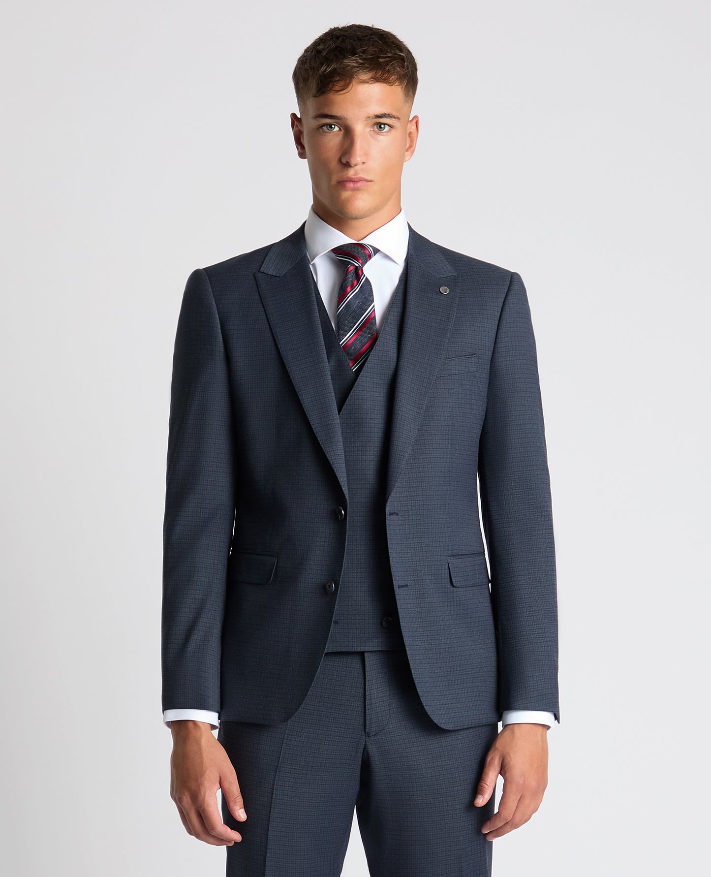 Slim Fit Checked Stretch Suit