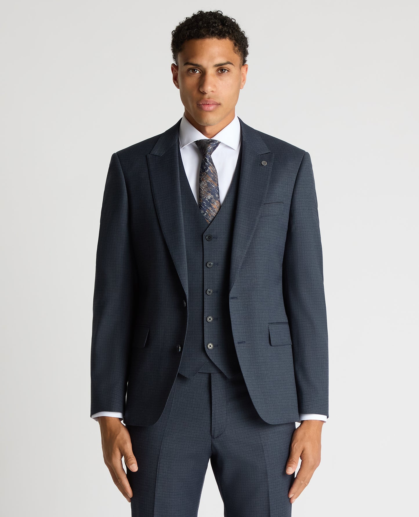 Tapered Fit Checked Stretch Suit