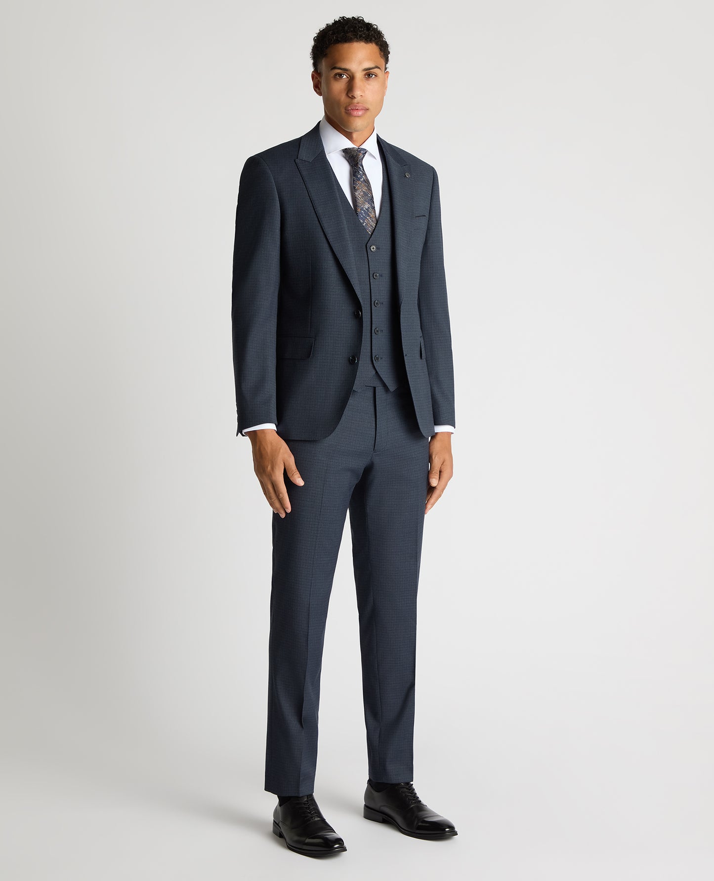 Tapered Fit Checked Stretch Suit