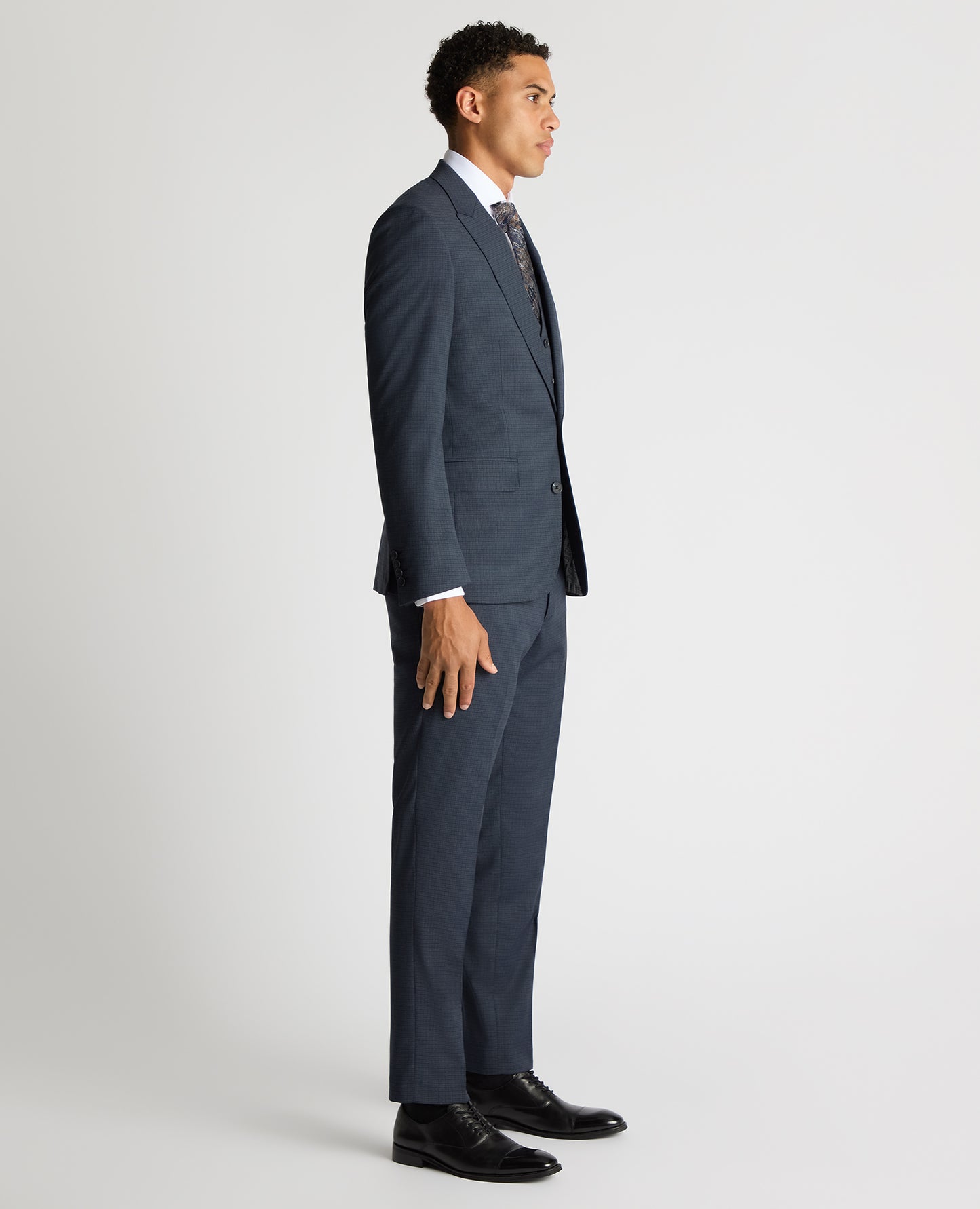 Tapered Fit Checked Stretch Suit