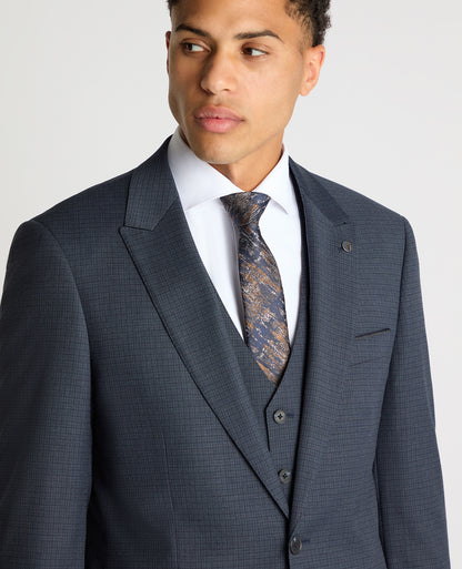 Tapered Fit Checked Stretch Suit