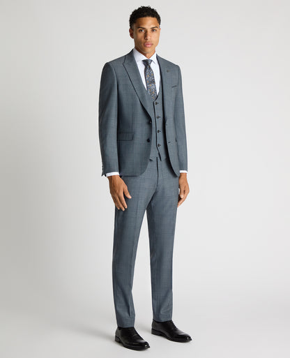 Slim Fit Checked Stretch Suit Jacket