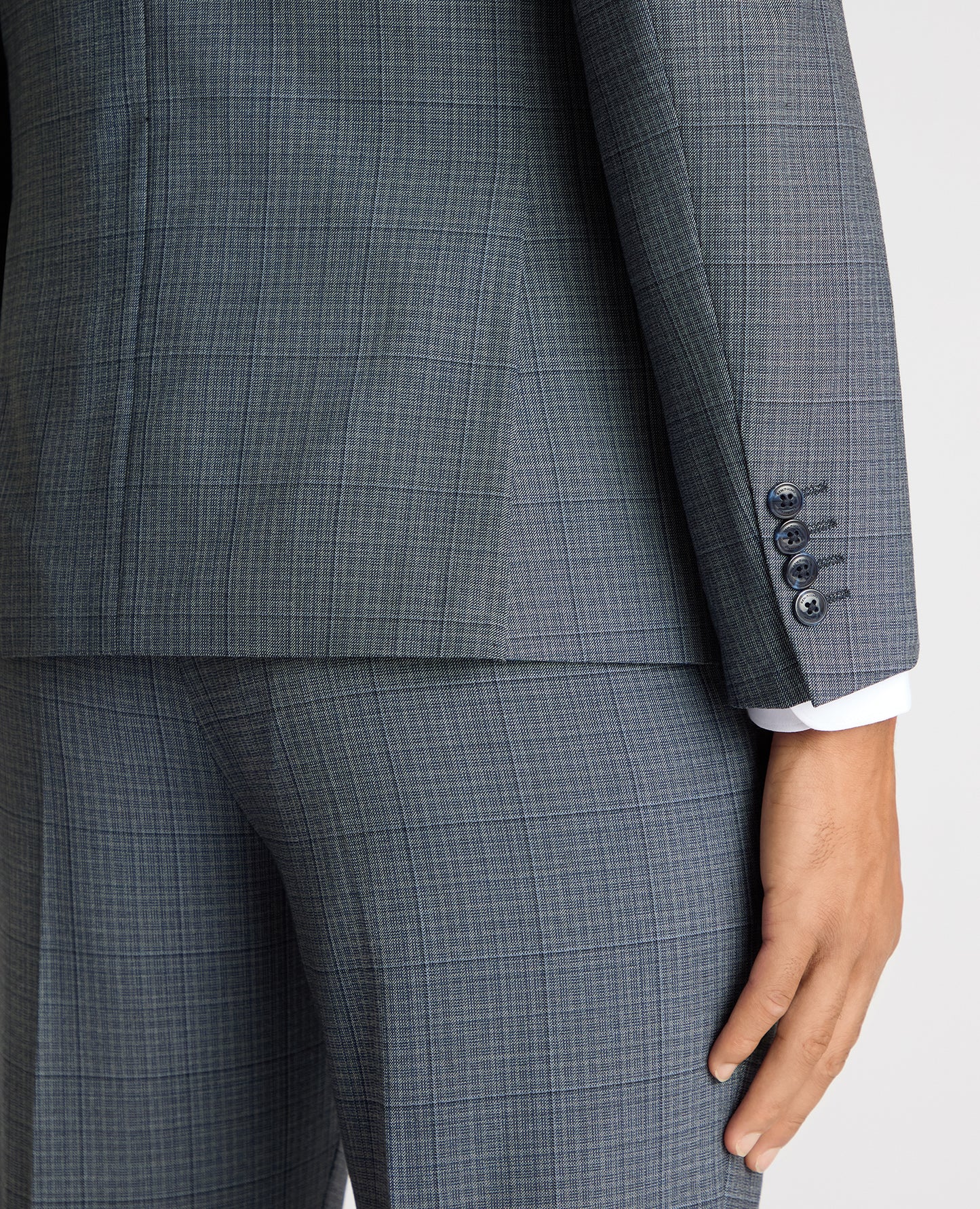 Slim Fit Checked Stretch Suit