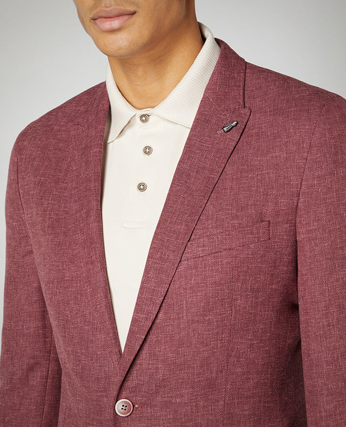 Slim Fit Linen-Blend Jacket