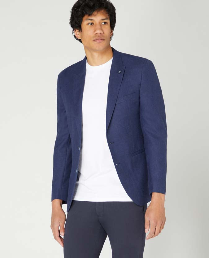 Slim Fit Linen-Blend Jacket