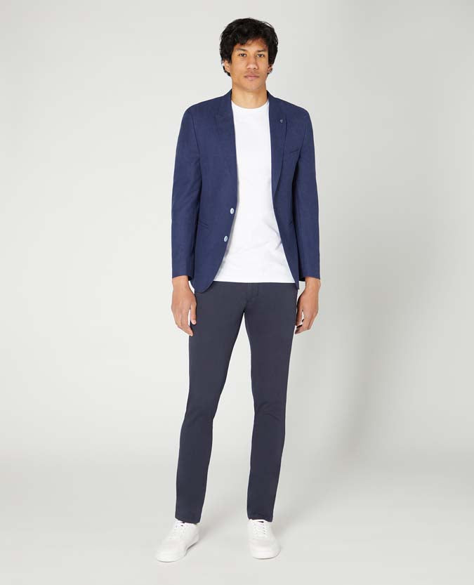 Slim Fit Linen-Blend Jacket