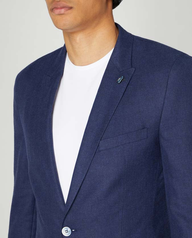 Slim Fit Linen-Blend Jacket