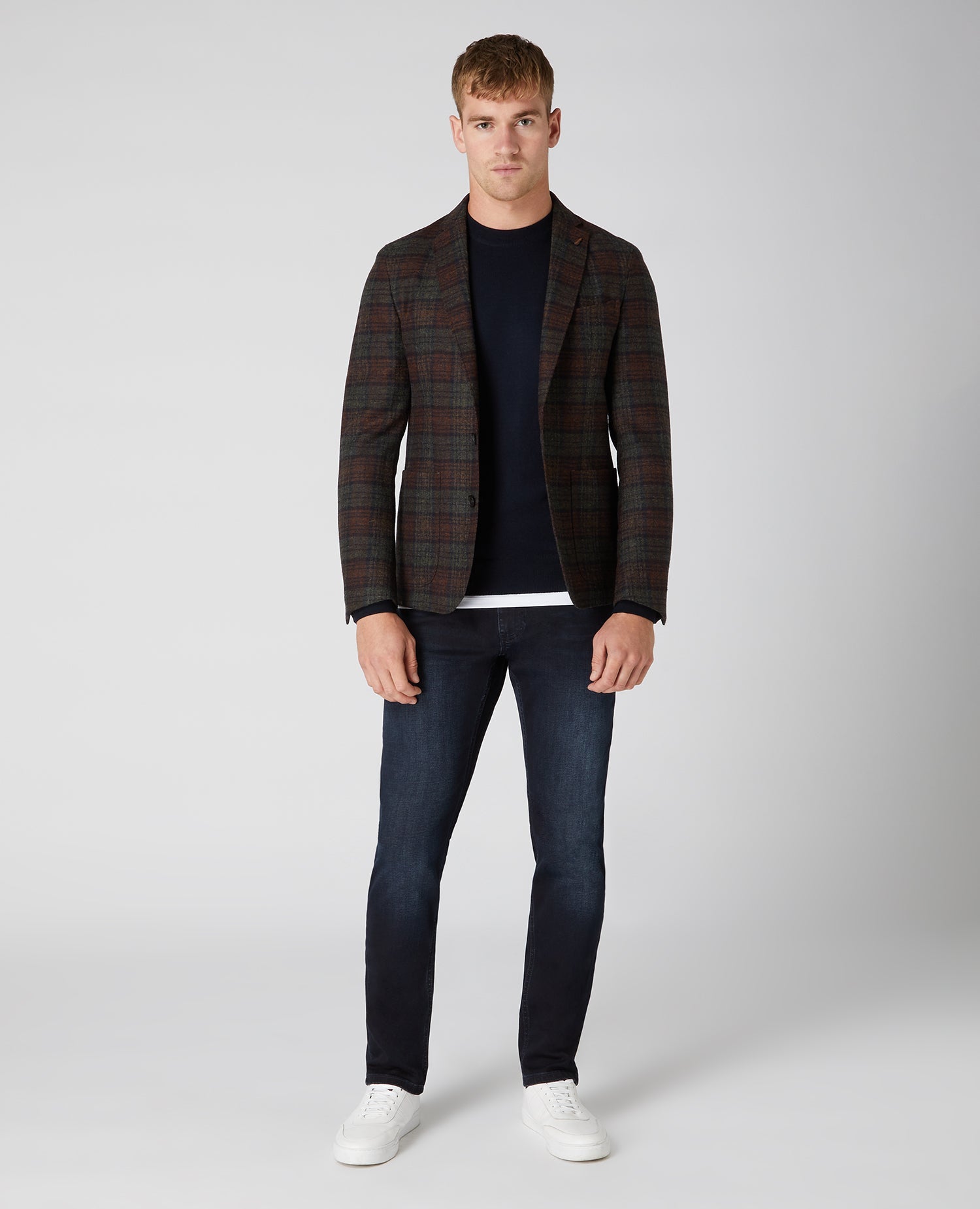 Slim Fit Pure Wool Checked Jacket