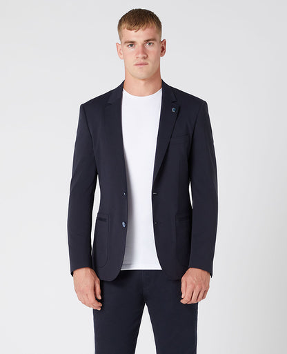 Tapered Fit Cotton-Stretch Jersey Jacket