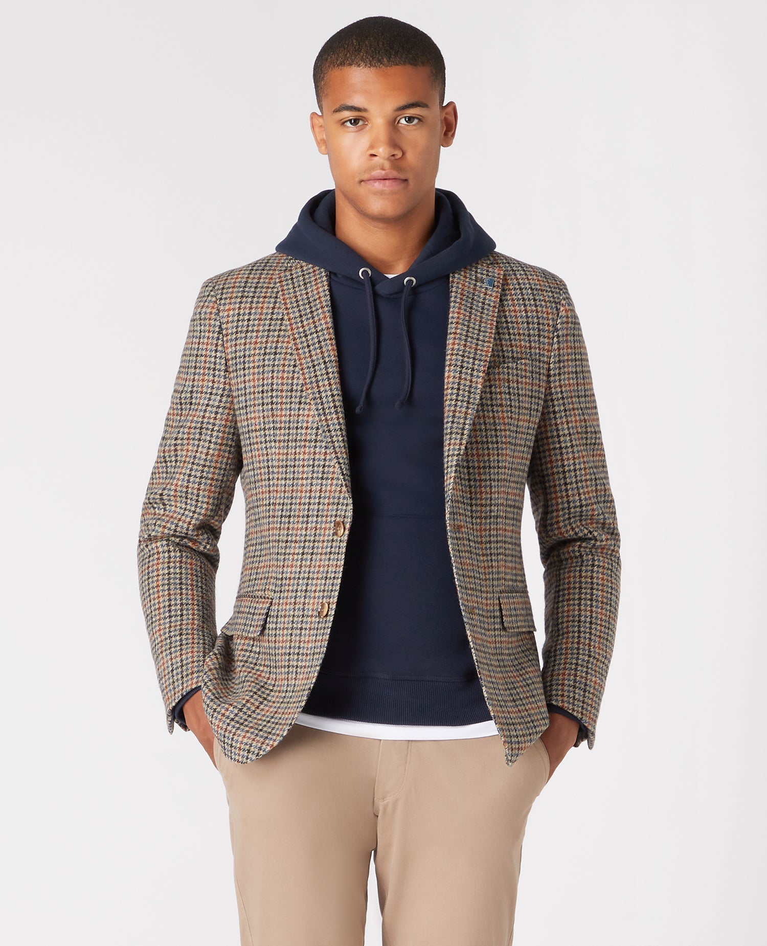 Slim Fit Pure Wool Check Jacket