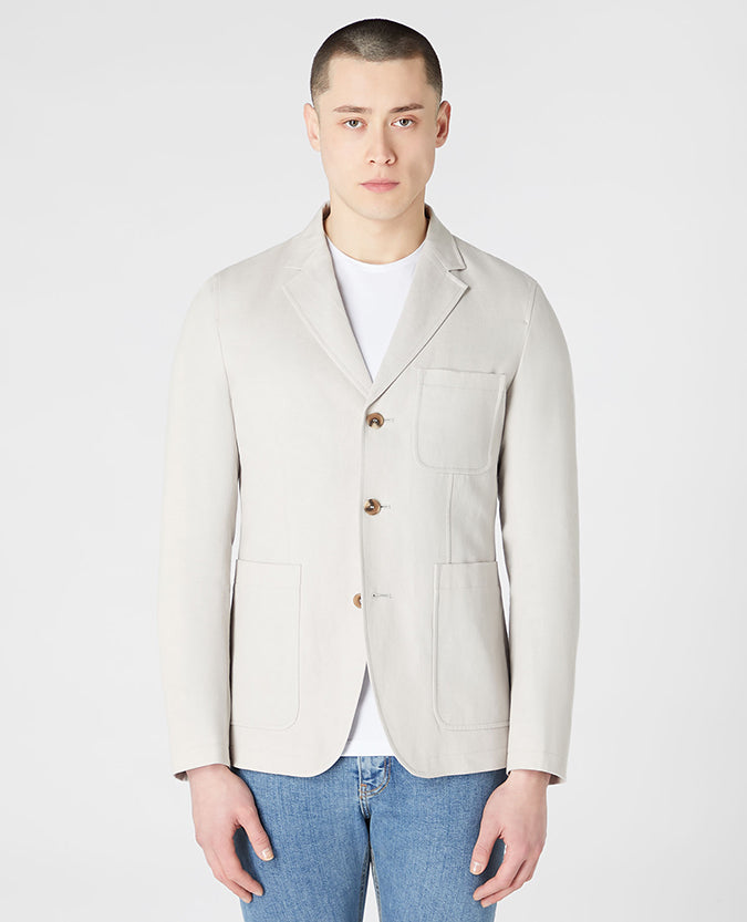 Slim Fit Linen-Blend Jacket