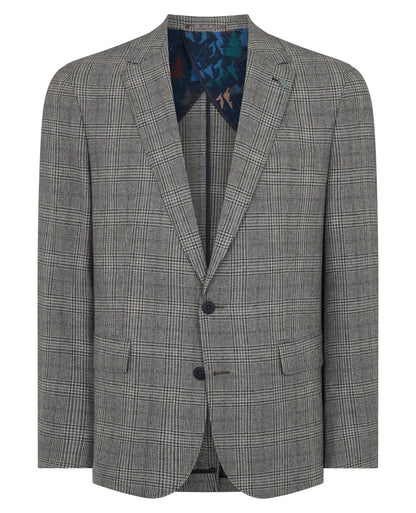 Slim Fit Checked Wool-Blend Jacket