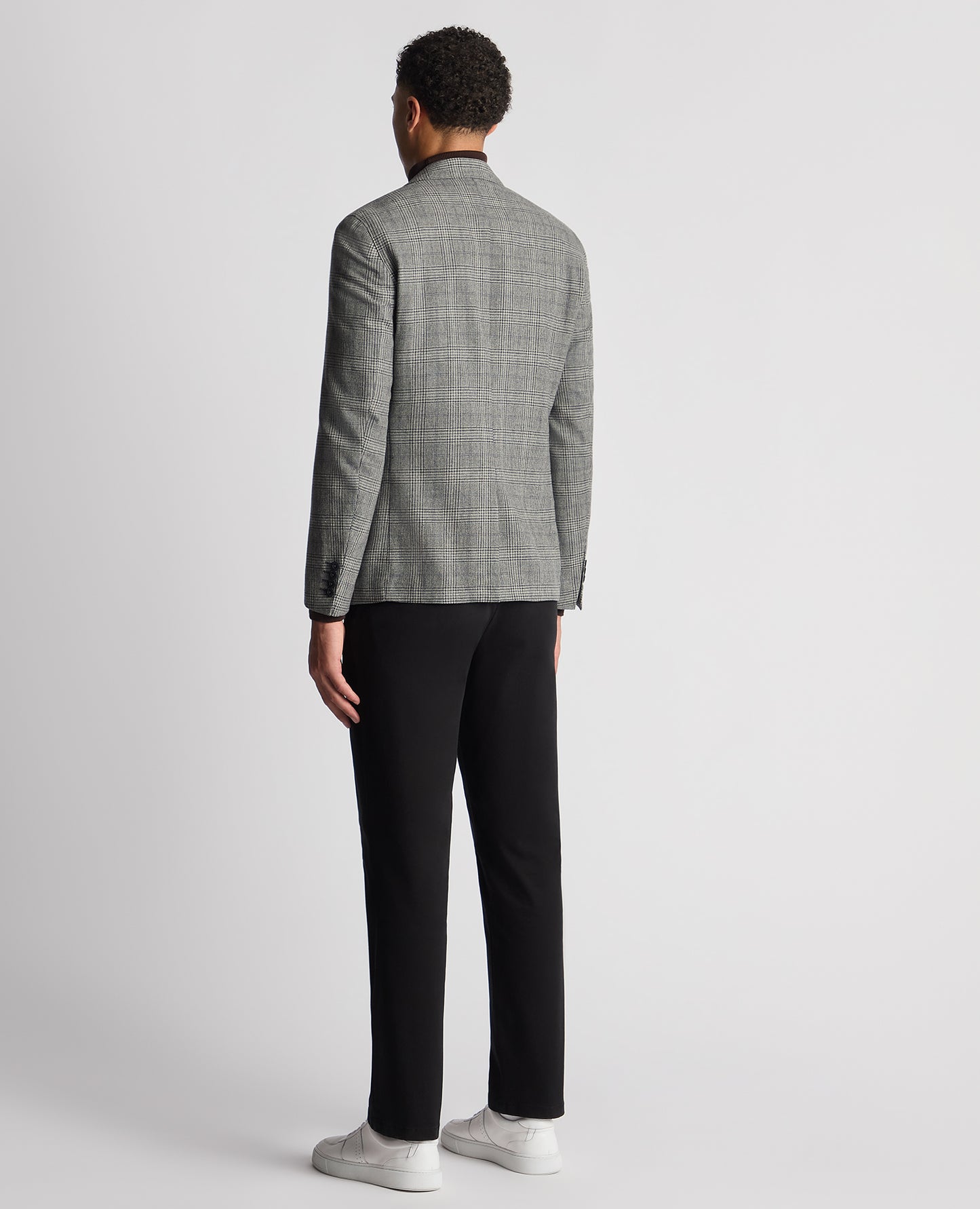 Slim Fit Checked Wool-Blend Jacket