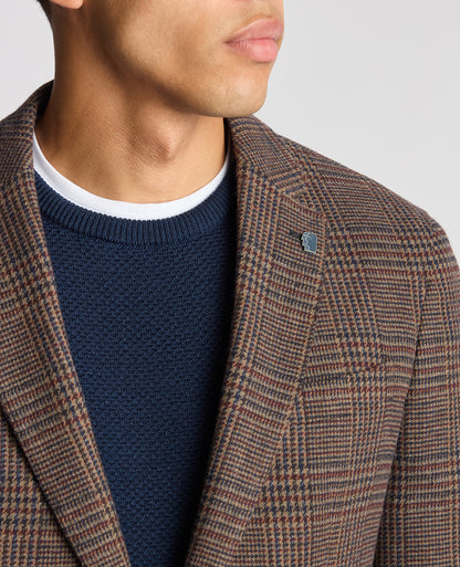 Slim Fit Checked Wool Jacket