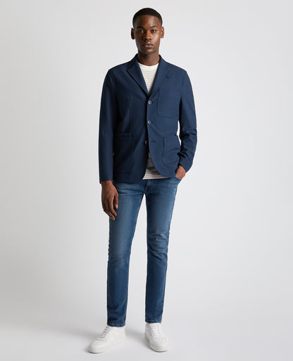 Slim Fit Seersucker De-Constructed Jacket