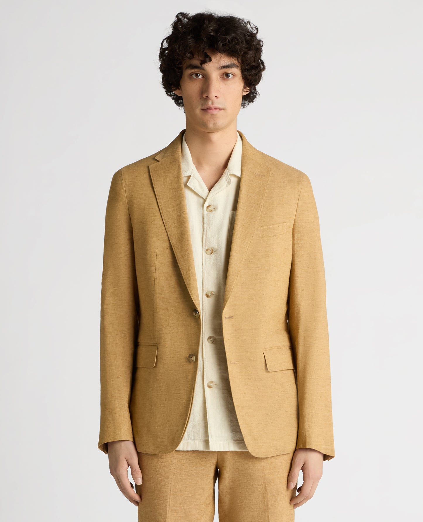 Slim Fit Linen-Blend Jacket