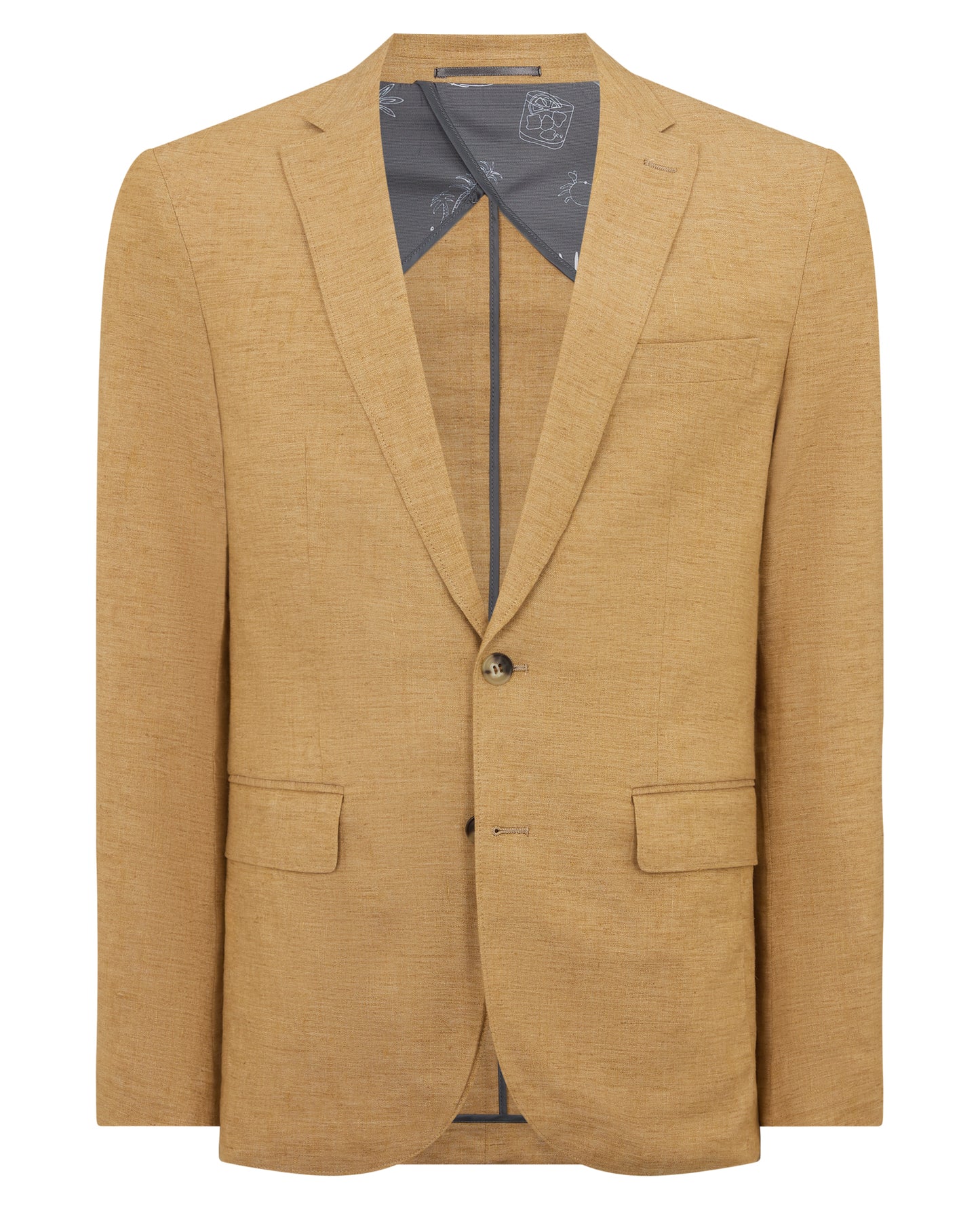 Slim Fit Linen-Blend Jacket