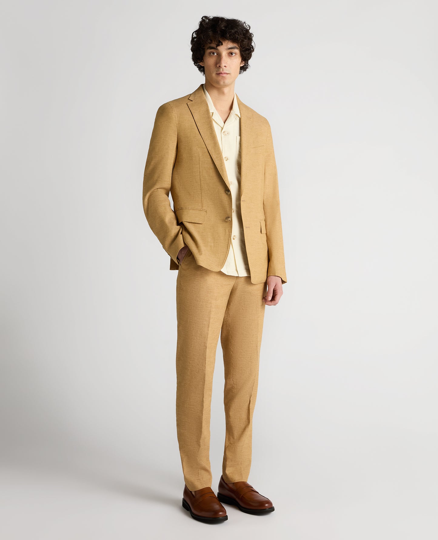 Slim Fit Linen-Blend Jacket