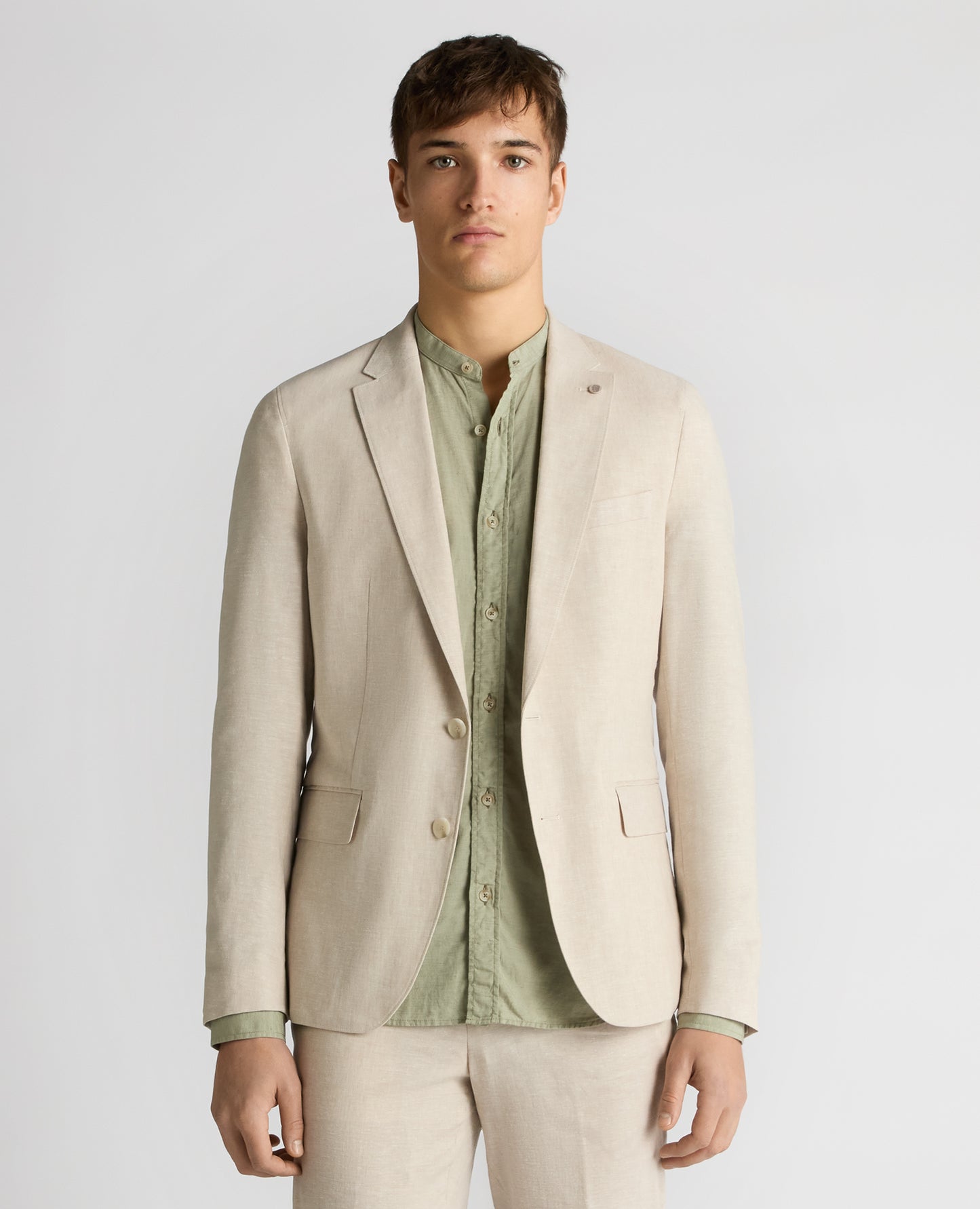 Slim Fit Linen-Blend Jacket