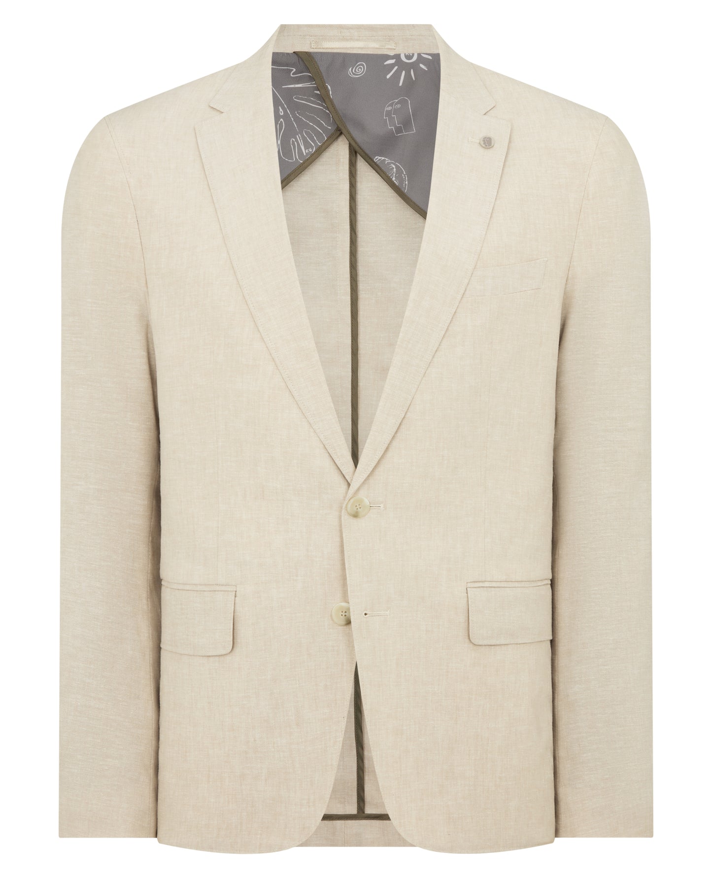 Slim Fit Linen-Blend Jacket