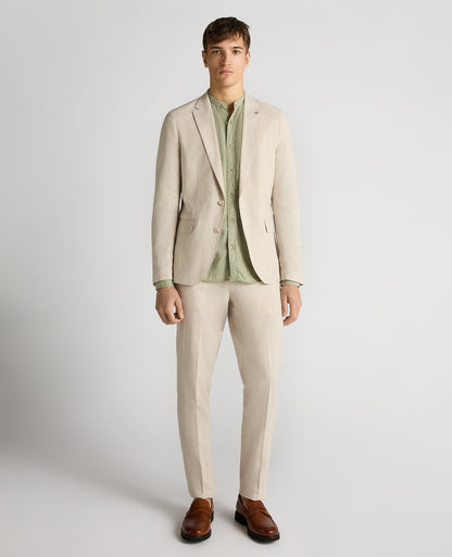 Slim Fit Linen-Blend Jacket