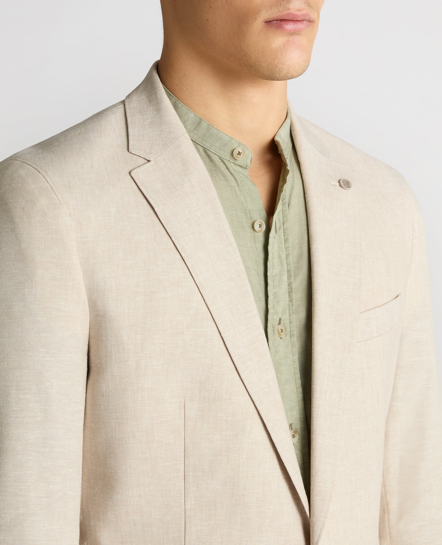 Slim Fit Linen-Blend Jacket