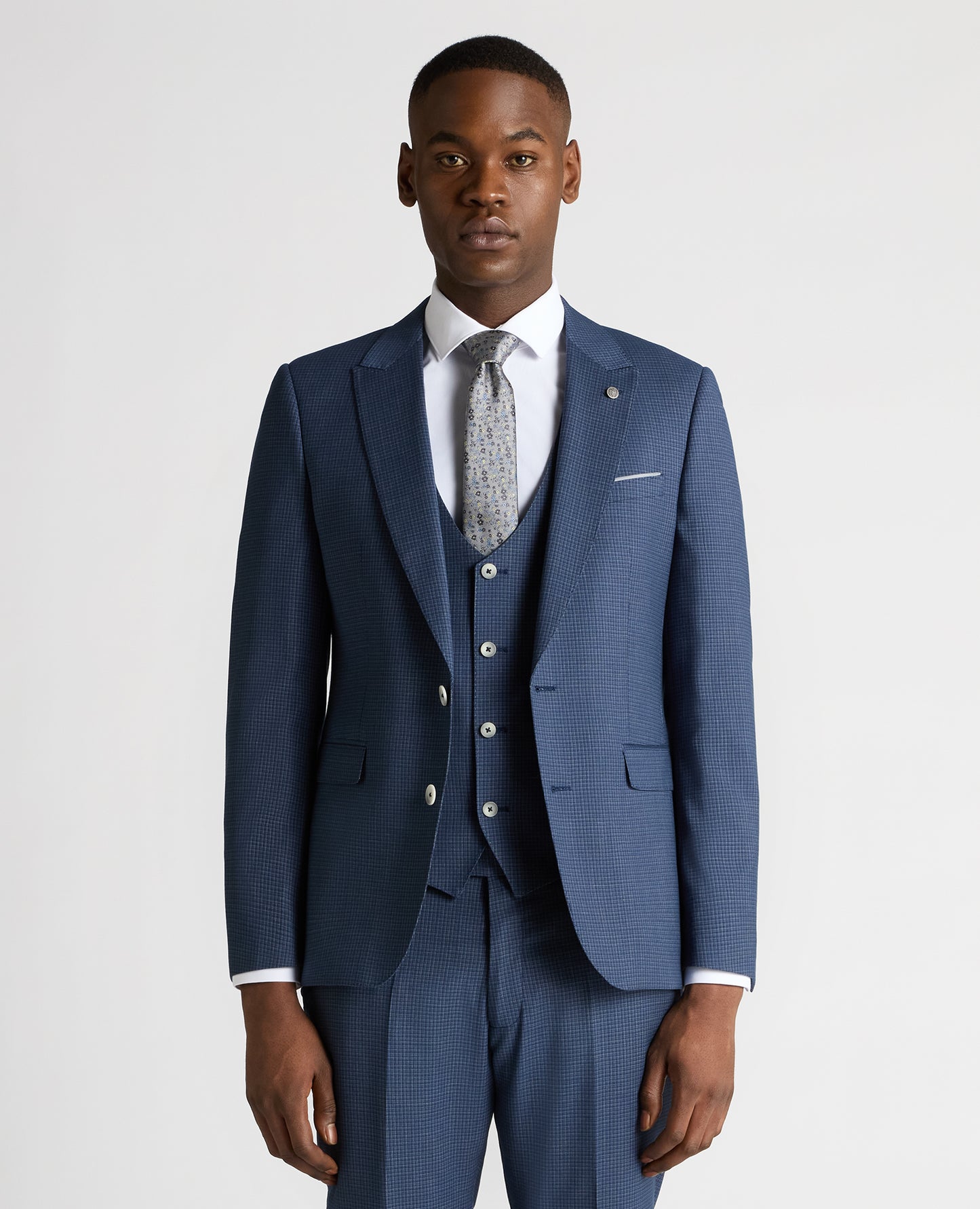 Slim Fit Checked Stretch Suit