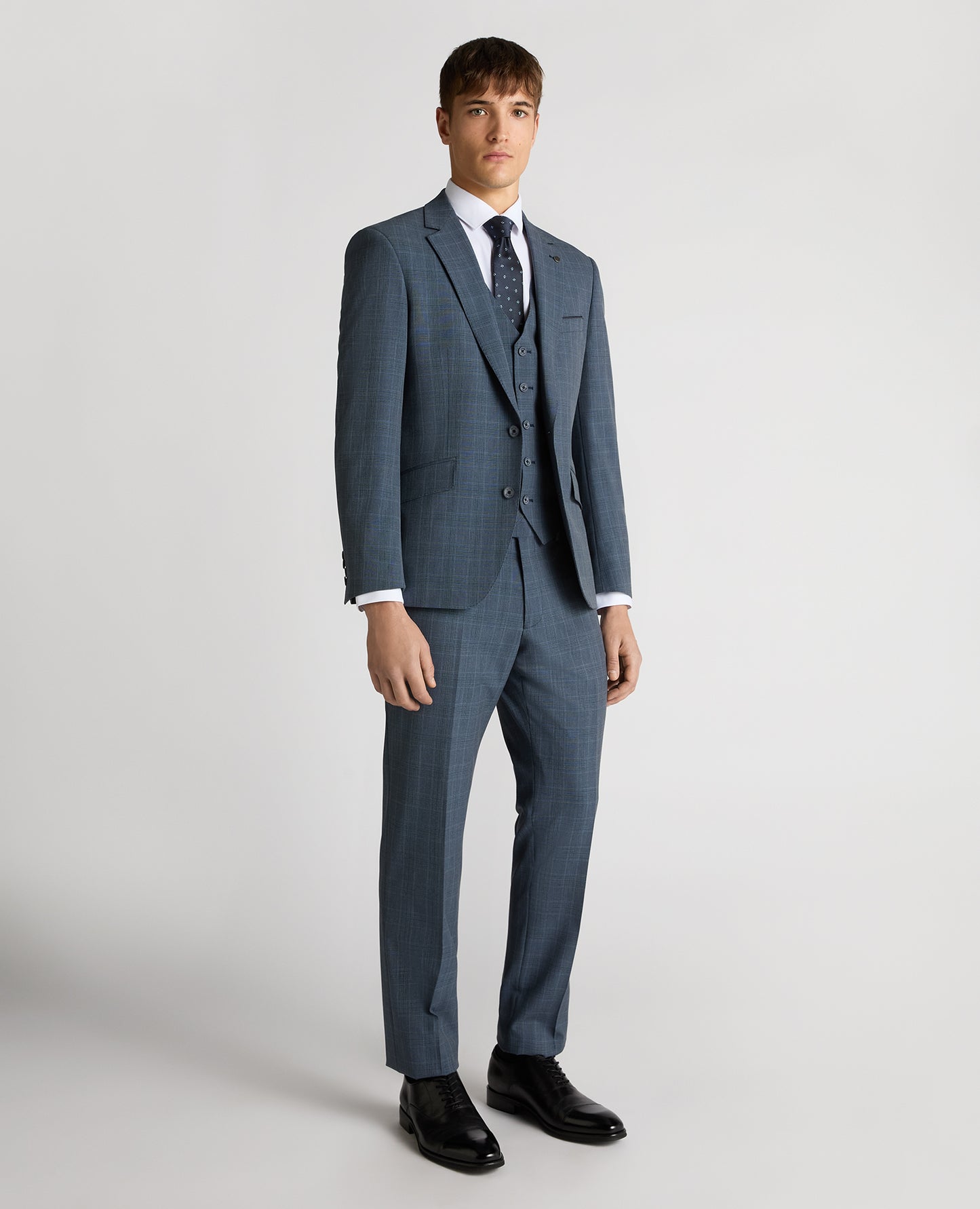 Tapered Fit Checked Stretch Suit