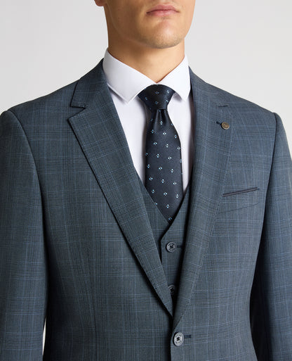 Tapered Fit Checked Stretch Suit