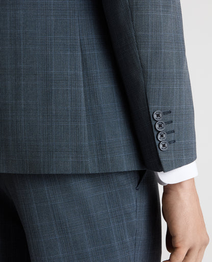 Tapered Fit Checked Stretch Suit