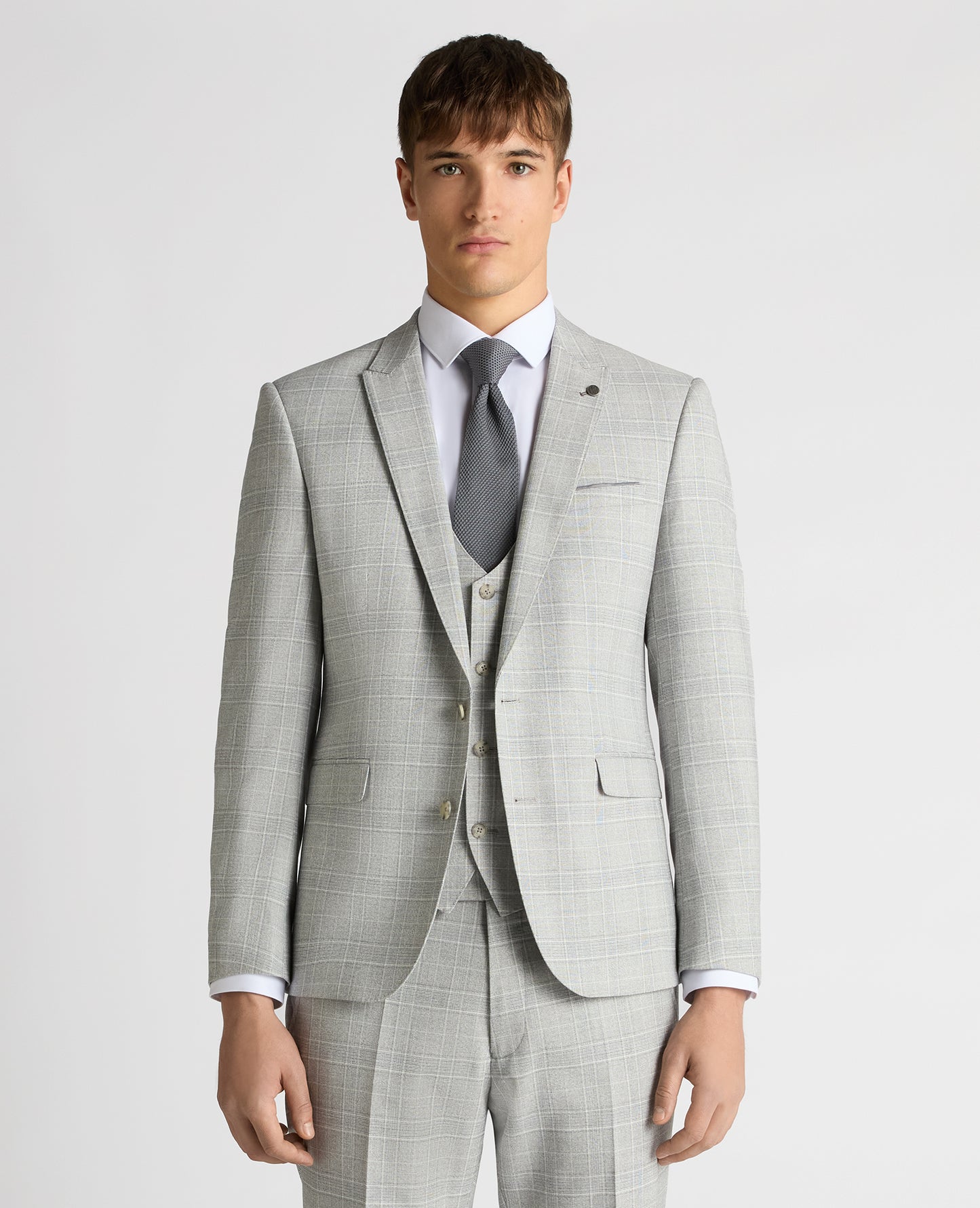 Slim Fit Checked Stretch Suit