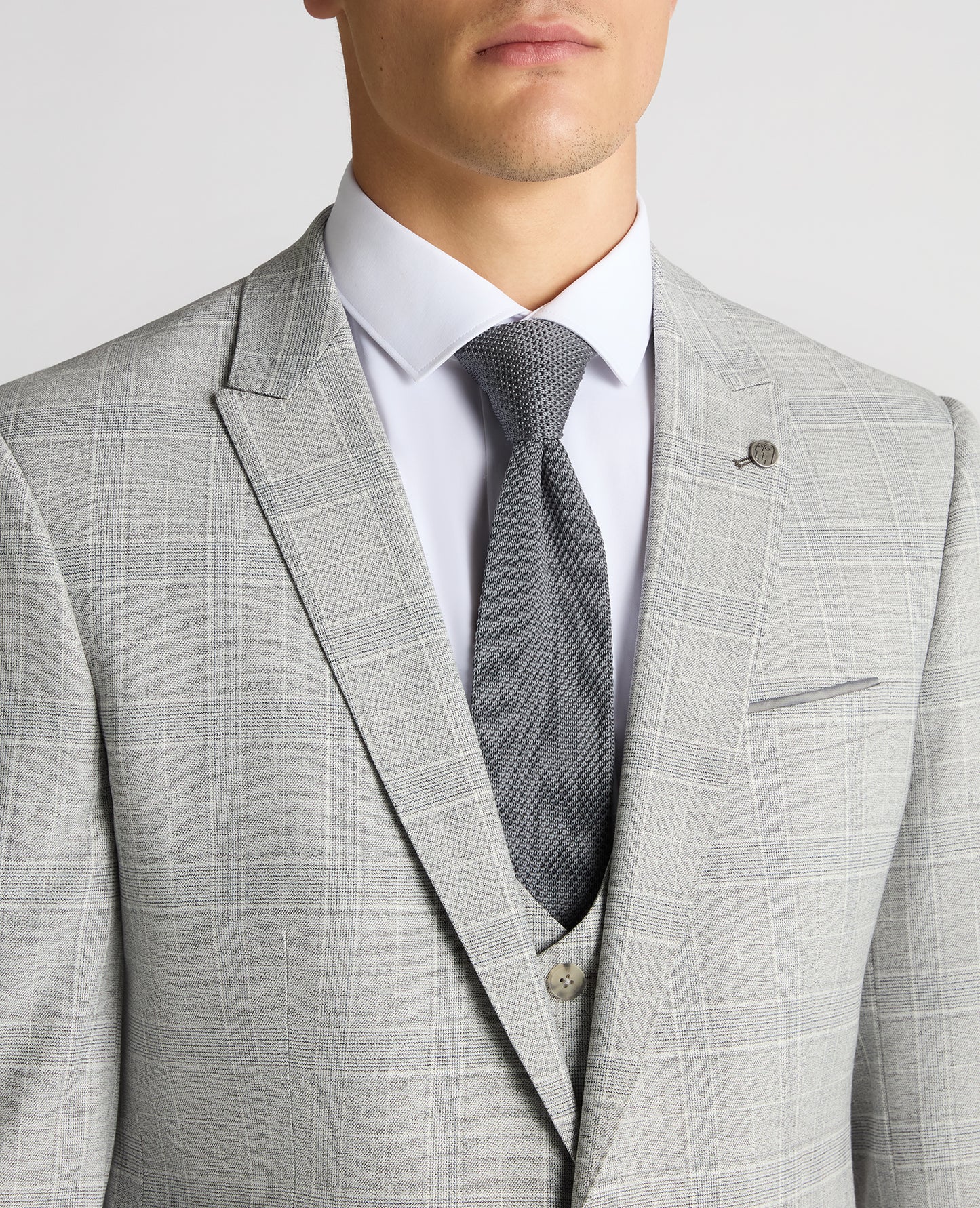 Slim Fit Checked Stretch Suit