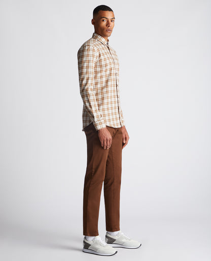 Slim Fit Checked Cotton Blend Shirt