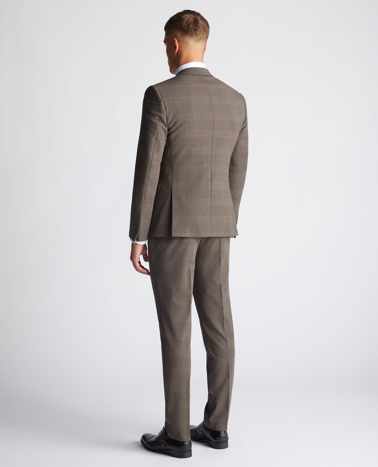 Slim Fit Checked Stretch 2 Piece Suit