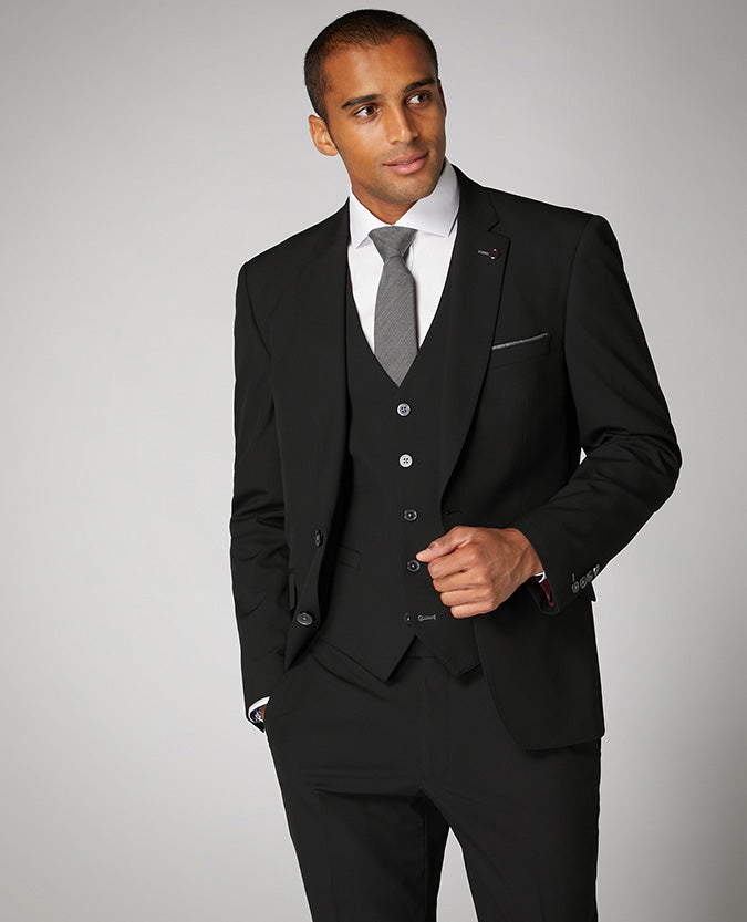 Tapered fit polyviscose stretch 3 piece suit