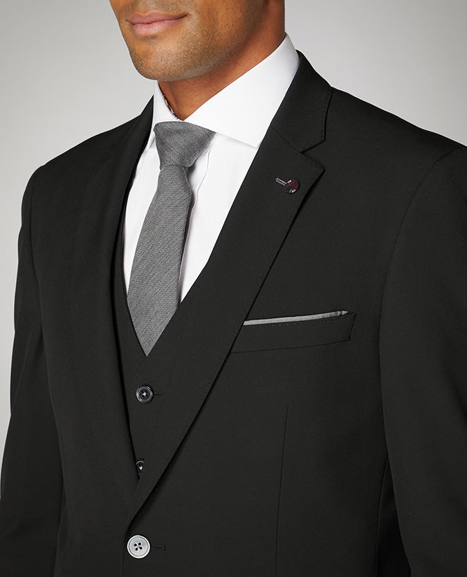 Tapered fit polyviscose stretch 3 piece suit